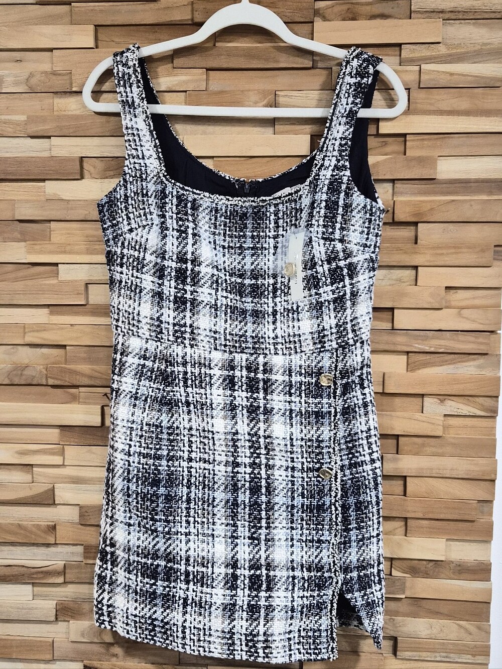 francesca's plaid tweed mini dress - Size M - New with Tags